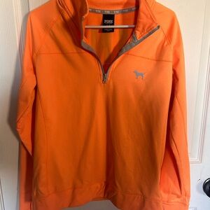 PINK Victoria's Secret Orange Quarter-Zip Sweatshirt